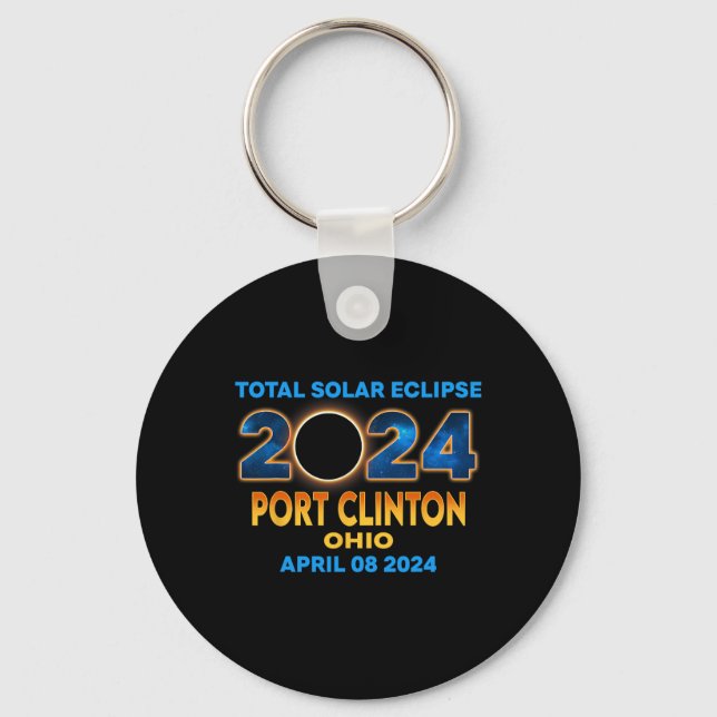 Chaveiro Eclipse Solar Total Clinton Ohio 2024 (Frente)