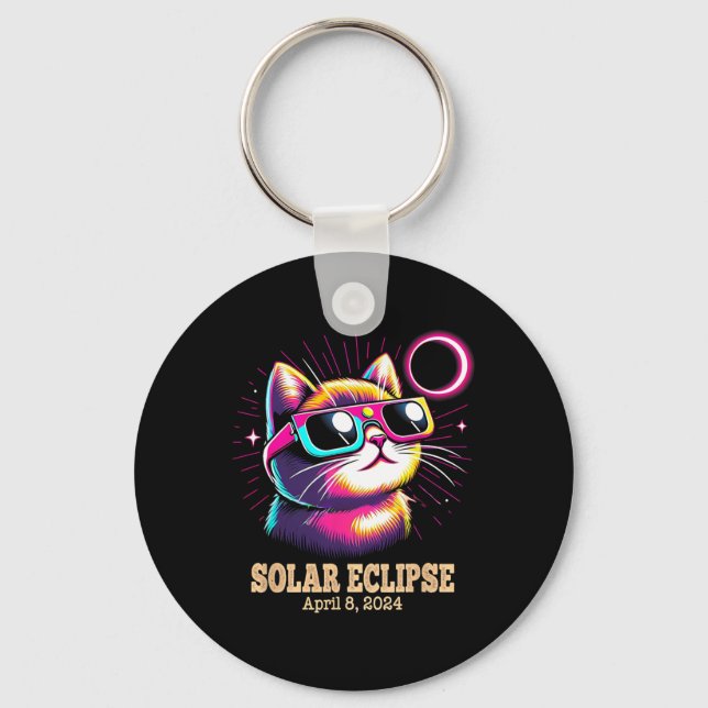 Chaveiro Eclipse Solar Total do Gato 8 de abril (Frente)