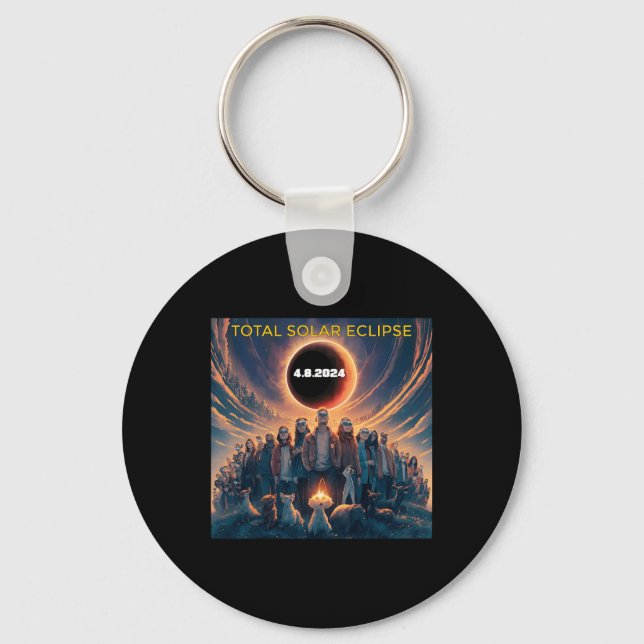 Chaveiro Eclipse Solar Total do Pessoas Eclipse Gles 2024 (Frente)