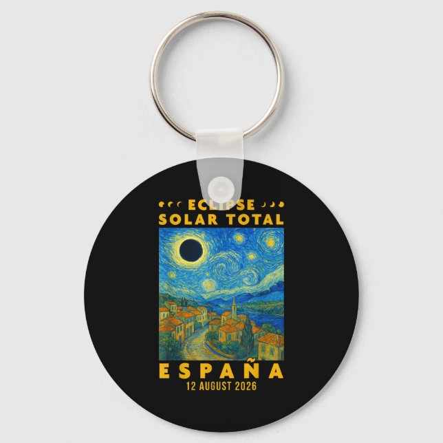 Chaveiro Eclipse Solar Total Espanha 2026 (Frente)