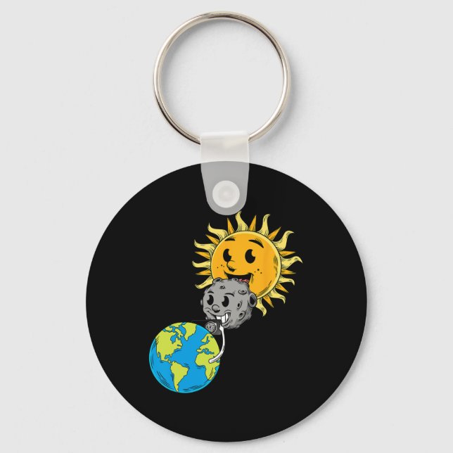 Chaveiro Eclipse Solar Total Terra Lua Sol Photobomb Lover (Frente)