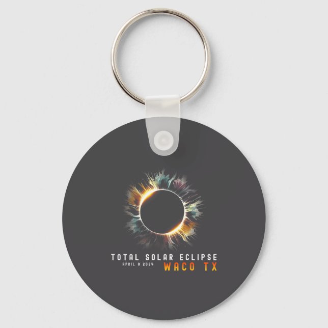 Chaveiro Eclipse Solar Total Waco Tx 9 de Abril de 2024 Ecl (Frente)