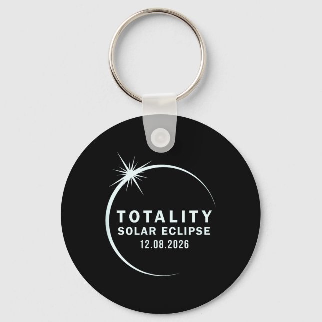 Chaveiro Eclipse Total 2026 Eclipse Solar Total (Frente)