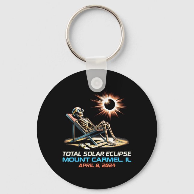 Chaveiro Eclipse Total do Sol Esqueleto Mount Carmel Illino (Frente)
