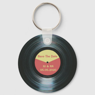 Chaveiro Economias pretas do casamento da música do vinil