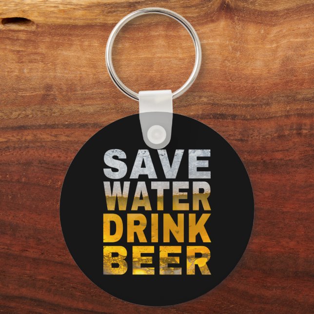 Chaveiro Economize Água Beba Cerveja Placa de Decoração par (Frente)