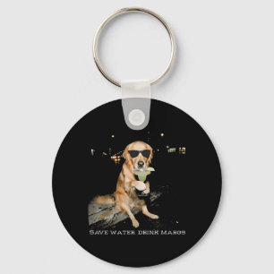 Chaveiro Economize Água Beba Margs Golden Retriever Bebendo
