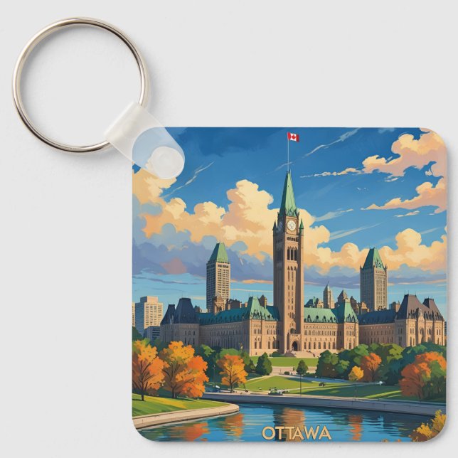 Chaveiro Edifício do Parlamento do Canadá em Ottawa, panora (Frente)