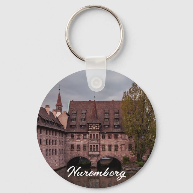Chaveiro Edifício histórico ao pôr do sol em Nuremberga, Al (Frente)