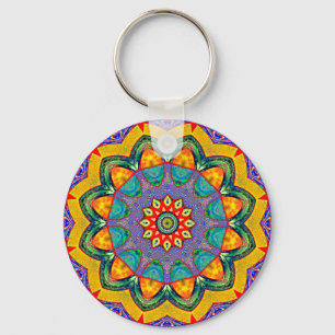 Chaveiro "Edredão de cristal da mandala "