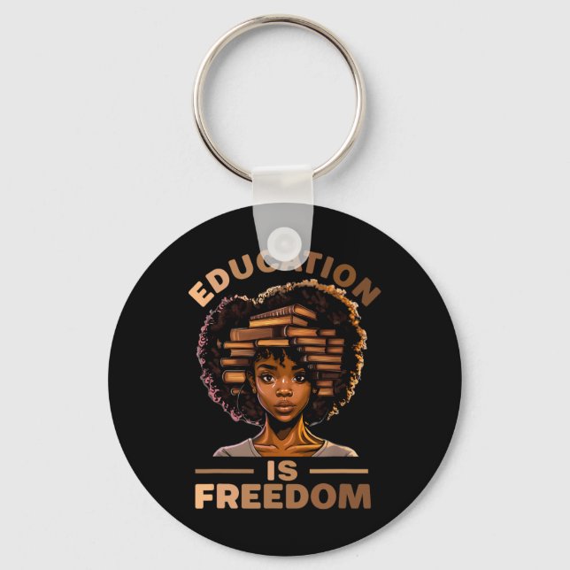 Chaveiro Educação É Liberdade Afro-Americana História Negra (Frente)