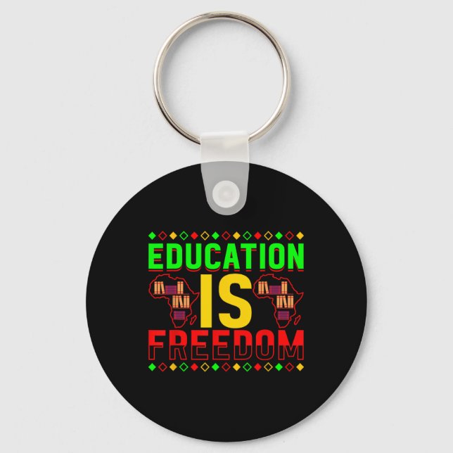 Chaveiro Educação É Liberdade História Negra Afro-Americana (Frente)