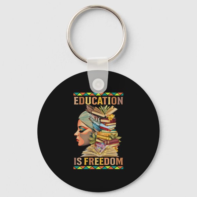Chaveiro Educação É Liberdade História Negra Afro-Americana (Frente)