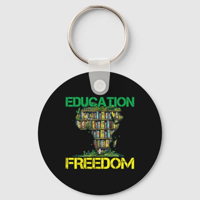 Chaveiro Educação é Liberdade História Negra Mês Africano T (Frente)