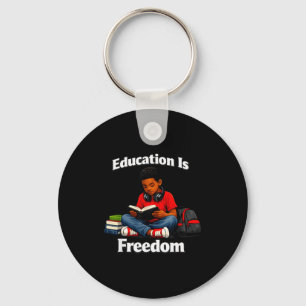 Chaveiro Educação é liberdade lendo design história negra