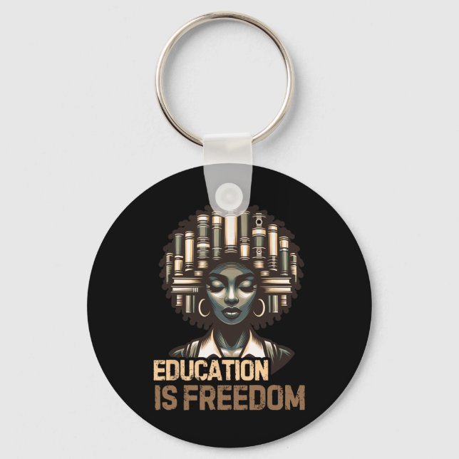 Chaveiro Educação É Liberdade Mês da História Negra Chá Pre (Frente)