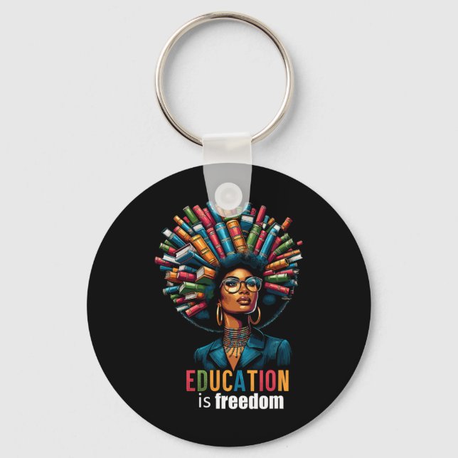 Chaveiro Educação É Liberdade Mês da História Negra Profess (Frente)