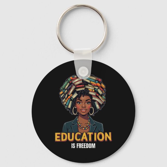 Chaveiro Educação É Liberdade Mês da História Negra Profess (Frente)