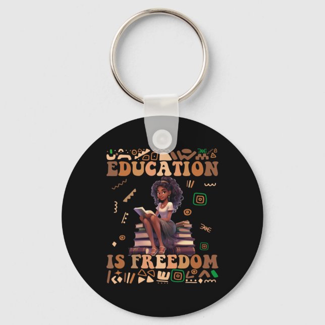 Chaveiro Educação É Liberdade Mês da História Negra Profess (Frente)