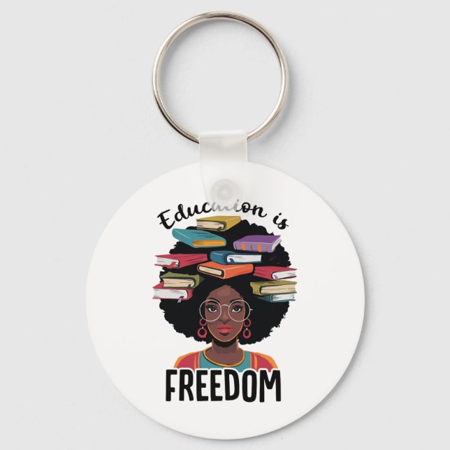 Chaveiro Educação É Liberdade Professor Mês da História Neg (Frente)