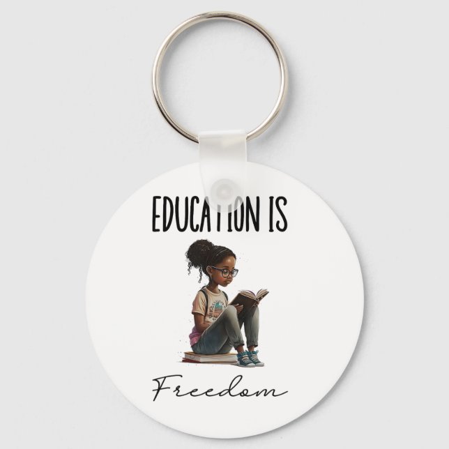Chaveiro Educação É Liberdade Professor Negro Livros Histór (Frente)