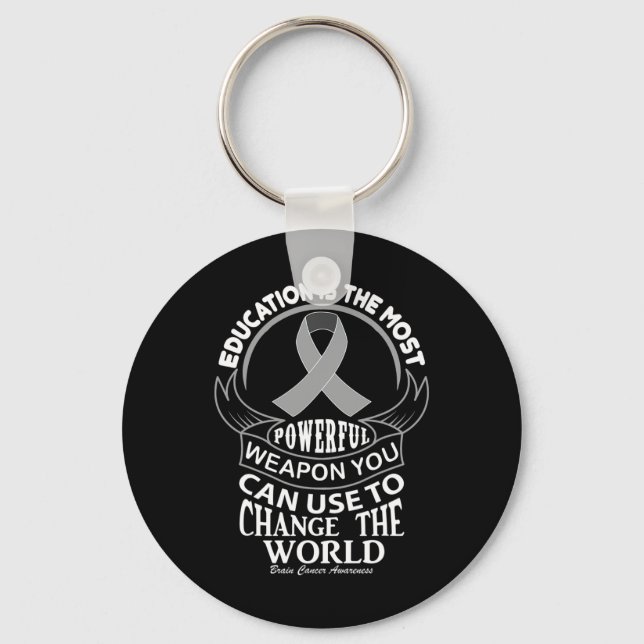 Chaveiro Educação pode mudar o Cancer do cérebro mundial (Frente)