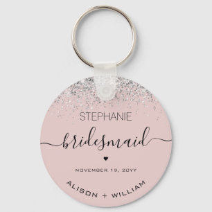 Chaveiro Efeito de configuração de Bridesmaid Glitter Per