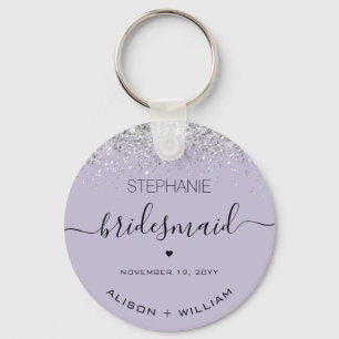 Chaveiro Efeito de configuração de Bridesmaid Glitter Per