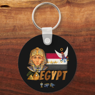 Chaveiro Egito Vintage Pharaoh Flag E Pirâmides Souvenir