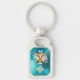 Chaveiro Egyedinek születtem – kedves zsiráfos design