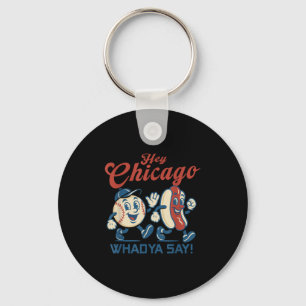 Chaveiro Ei Chicago Whadya Diga Gráfico de Beisebol de Cach