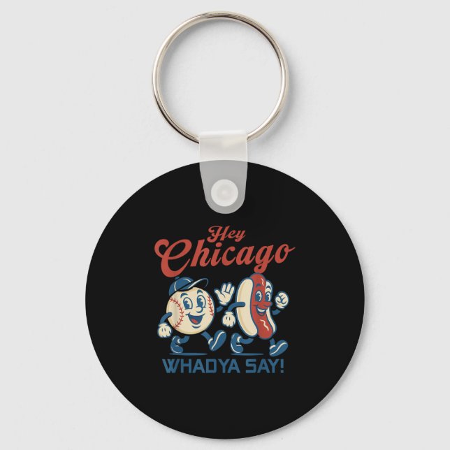 Chaveiro Ei Chicago Whadya Diga Gráfico de Beisebol de Cach (Frente)