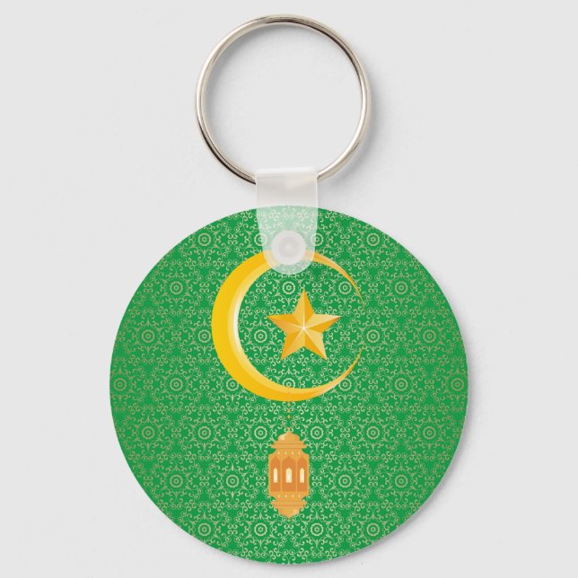 Chaveiro Eid al Fitr Mubarak Ramadan Kareem Moon Star (Frente)