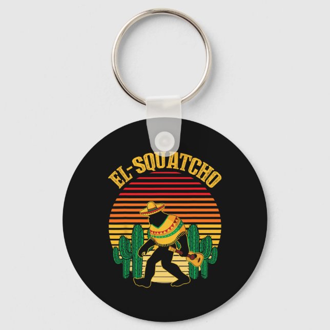Chaveiro El Squatcho Pé Grande Sasquatch Engraçado Cinco De (Frente)