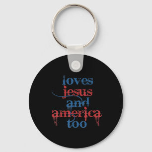 Chaveiro Ela Ama Jesus E a América Também Retro 4 De Julho