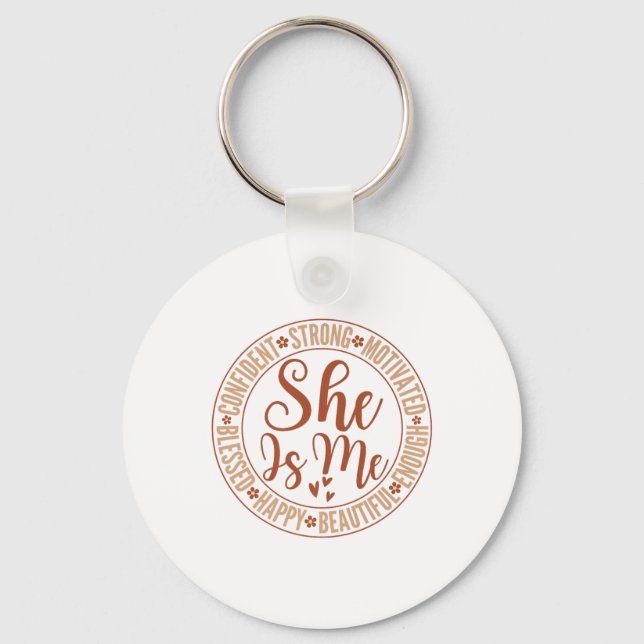 Chaveiro Ela Sou Eu Forte Educada, Abençoada História Negra (Frente)