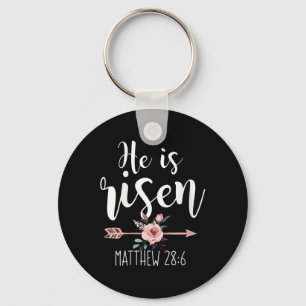 Chaveiro Ele É Risen Páscoa De Seta Floral Mulheres Cristãs