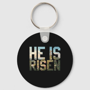 Chaveiro Ele É Risen Wildflower Cross Jesus Christian Easte