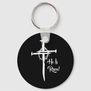 Chaveiro Ele Está Riscado Cruzando Jesus Dia da Páscoa Reli