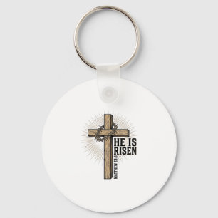 Chaveiro Ele Ressuscitou Cruz Mateus 28_6 Antigo Design Cri
