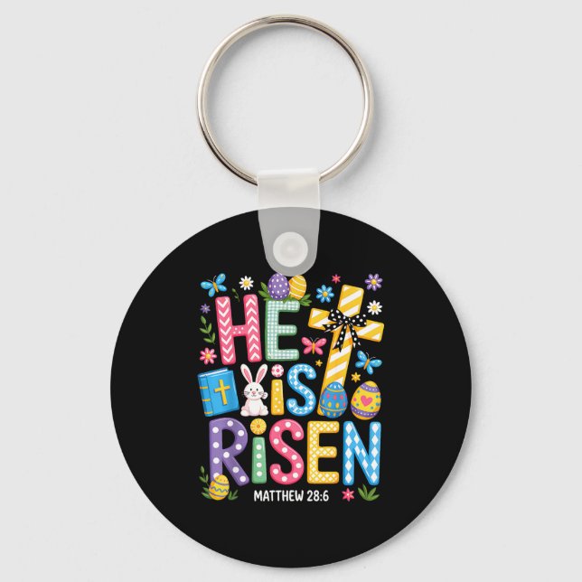 Chaveiro Ele Ressuscitou Jesus Cristão Feliz Páscoa Mulhere (Frente)