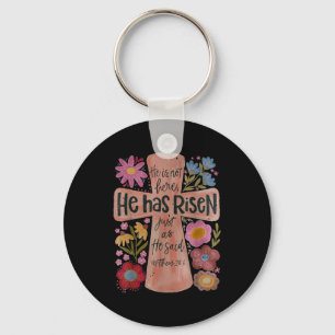 Chaveiro Ele Risen Christian Páscoa Boho Floral