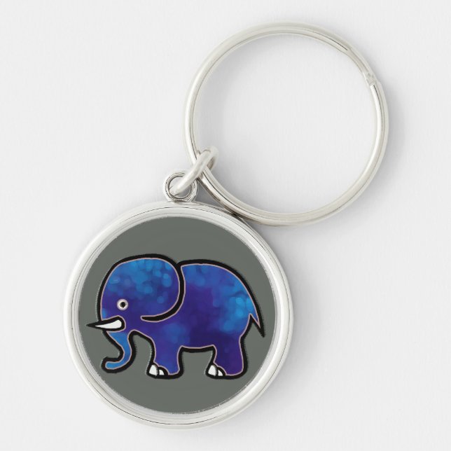 Chaveiro elefante azul (Frente)
