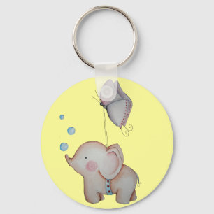 Chaveiro Elefante bonito com a corrente chave da borboleta