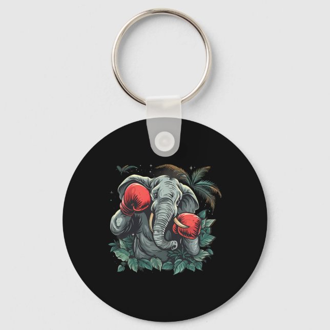 Chaveiro Elefante Boxeador Com Luvas de Boxe Kickboxing Eng (Frente)