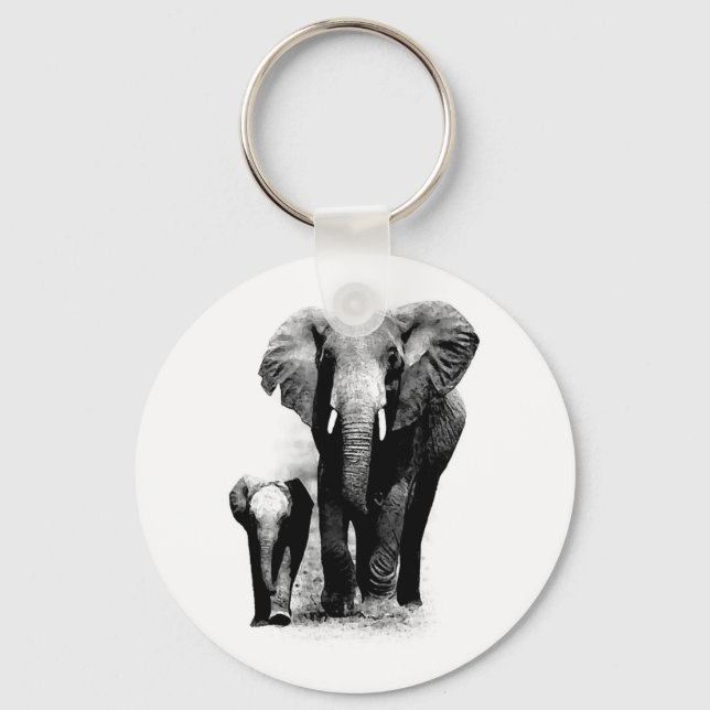 Chaveiro Elefante BW e Elefante para Bebês (Frente)