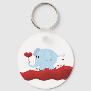 Chaveiro Elefante com corações