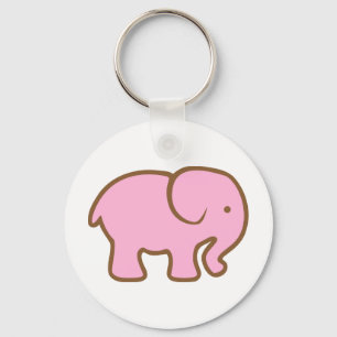Chaveiro Elefante cor-de-rosa grande