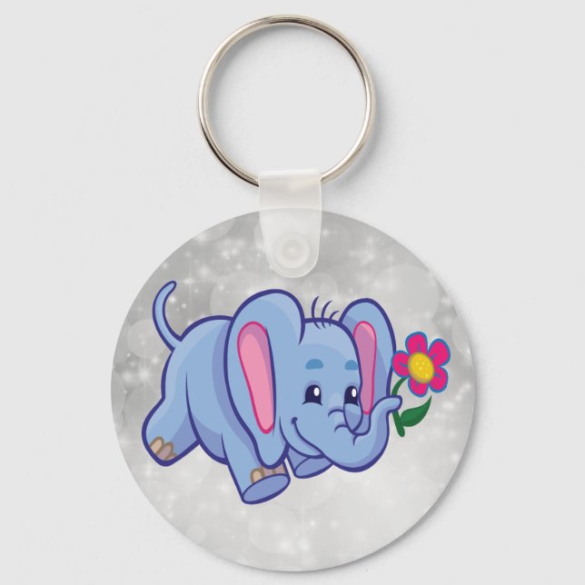 Chaveiro Elefante de desenho animado fofo (Frente)