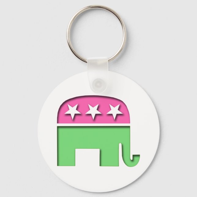 Chaveiro Elefante de GOP rosa (Frente)